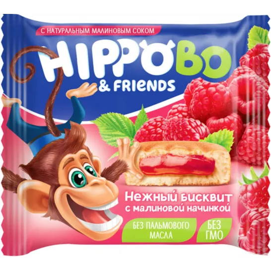 Пирожное HIPPO BO & friends с малиновой начинкой