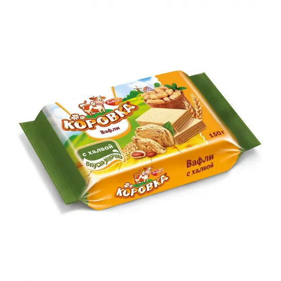 Вафли Коровка с халвой Красный Октябрь