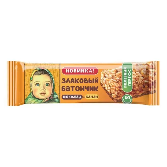 Батончик злаковый Аленка банан шоколад 19 гр.